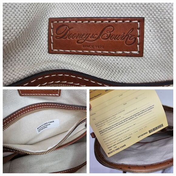 Dooney & Bourke Large Ostrich Embossed  Domed Satchel  Caramel Retail $368 - Picture 13 of 15